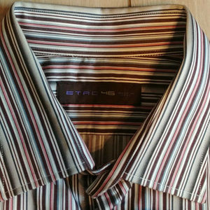 Etro Wild Striped Long Sleeve Shirt EU 46/ 18 x 37